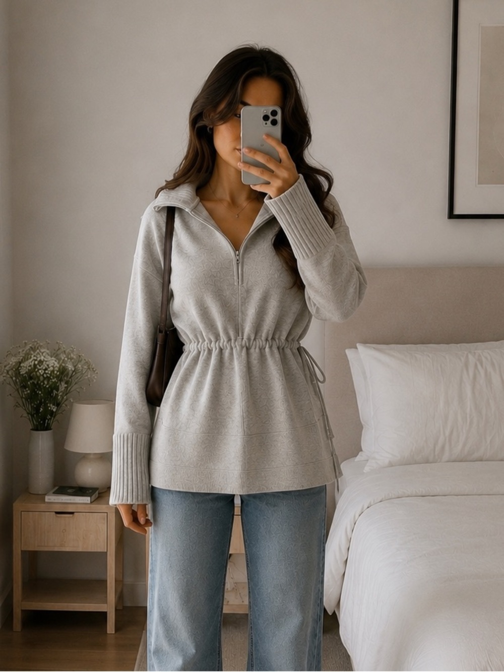 Club Monaco 100% Cashmere Half-Zip Sweater Adjustable Waist XS
